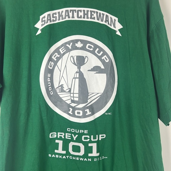 Green CFL Saskatchewan Roughriders 101st Grey Cup T-Shirt - Size XL - Picture 3 of 9